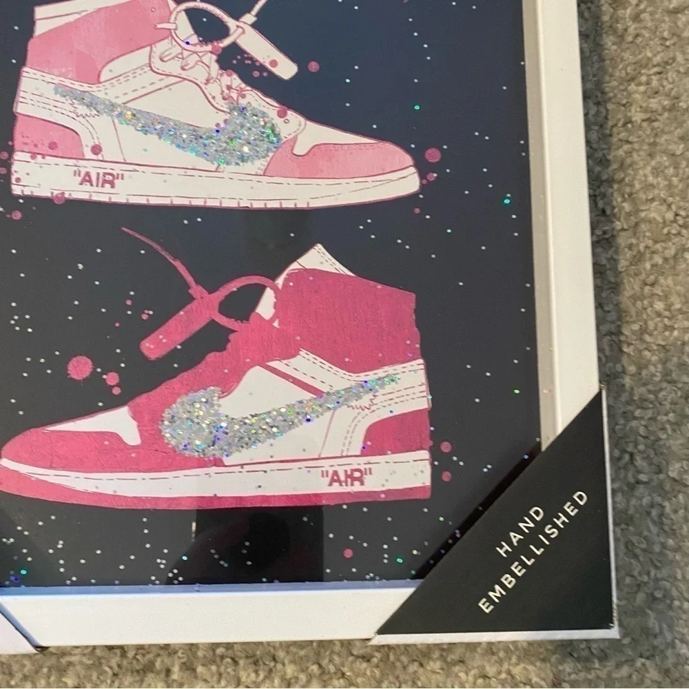 Nike Air Force One Framed Poster Art NEW Pink Glitter Girl Room Decor Wall